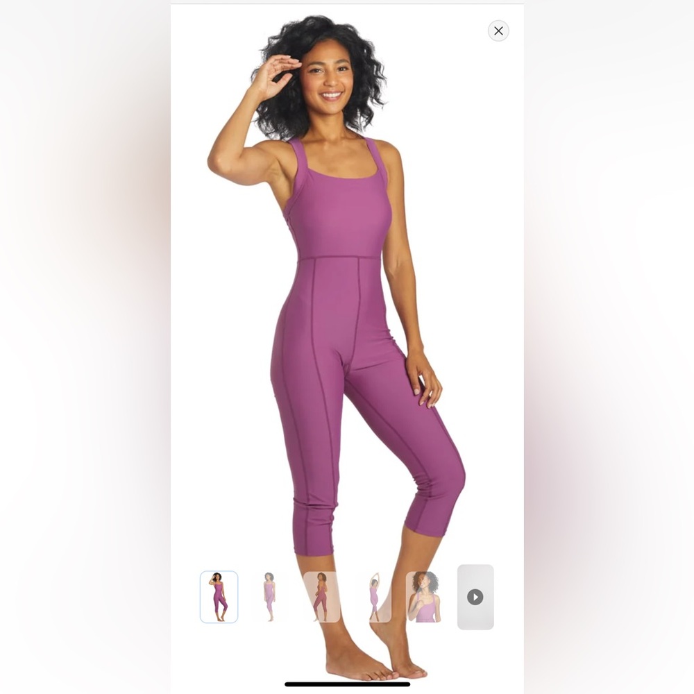 NWT XL Sport Active One Piece Cropped Swim Unitard…Amethyst Color